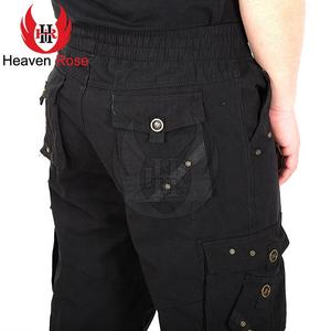 Pantalones cortos Cargo negros de algodón 100% más vendidos para adultos Ropa de calle atractiva para exteriores con bolsillos con cordón de alta calidad Largo - Product Image 5