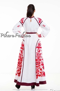 ยูเครนเดรสปักลายแขนพองคอวีแฟชั่นหรูหรา - Product Image 4