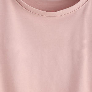 Camisetas de moda para mujer, Camiseta cómoda de manga corta de Color rosa, a la venta - Product Image 4