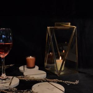 Brass <b>Gold</b> Lattice <b>Lanterns</b> for Living Room - Product Image 1