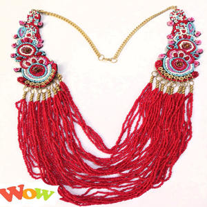 Collar de artesanía Rawat, moda india hecha a mano con cuentas de semillas de ágata para bodas, fiestas, compromisos, regalo perfecto - Product Image 1