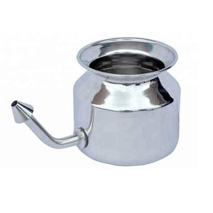 El último kit Jala Neti de acero inoxidable puro 400ml clínicamente higiénico Neti Pot Yoga uso cuidado de la salud suministro de proveedor indio - Product Image 1