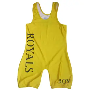 Atlet özel giyim sarı güreş takım elbise