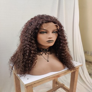 Perruques frontales à fermeture bouclée de haute qualité 13x4 Inde cheveux de donneur brut non transformé avant perruque de dentelle Extensions de cheveux humains - Product Image 2