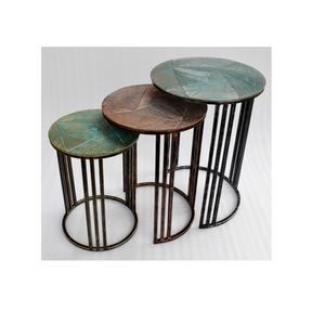 Table basse d'angle moderne, en métal doré, qualité de luxe, moderne, avec dessus rond de salon, canapé, Table basse, meuble à poser sur le côté, nouveauté - Product Image 4