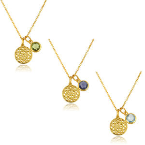 Classic 925 Sterling <b>Silver</b> Multi-Gemstone Pendant <b>Necklace</b> Gold Plated Ready Stock for Gift - Product Image 2