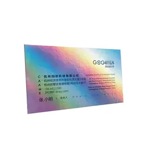 Cartão de visita personalizado holograma de ouro prata impressão barata