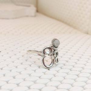 Statement Trendy 925 Silver Fine Jewelry Ladies Moonstone Vintage Dainty Silver Rings with Bezel Setting - Product Image 2