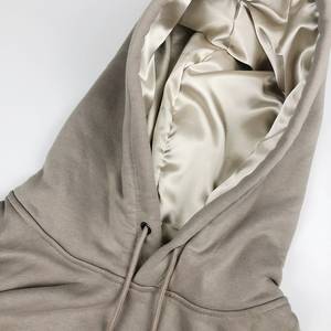 NALU เสื้อฮู้ดผ้าซาตินสำหรับผู้ชาย,เสื้อมีฮู้ดผ้าซาตินบุด้านในบล็อกสีงานเย็บปะผ้าคอตตอนแบบกำหนดเอง - Product Image 6