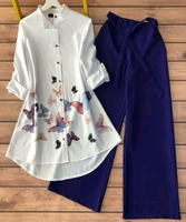 Atasan Kerja Wanita Motif Cetak Warna-warni Gaya Barat Bahan Viscose, Desainer Tren Festival, Grosir Gaya India Alphanumero