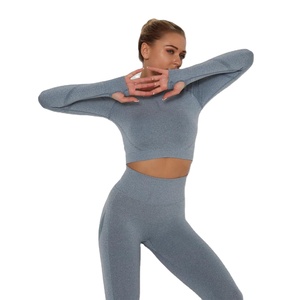 Womens Seamless Yoga Set Fitness Leggings Pants +Crop Top Sport Suit Gym Clothes - Product Image 3