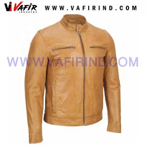 New Arrival <b>Men's</b> Classic Slim Fit Motorcycle <b>Biker</b> <b>Jacket</b> Genuine Sheep Leather Waterproof Windproof Quick Dry Eco-Friendly - Product Image 3