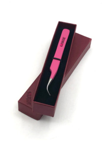 Pince à épiler à sourcils en acier inoxydable avec logo personnalisé de haute qualité Meilleur revêtement en poudre rose - Product Image 3
