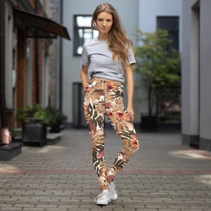 Customized Mid Waist Spandex/Polyester Gym <b>Leggings</b> for Women-Workout Running <b>Butt</b> <b>Lift</b> Compression Four-Way Stretch Drawstring - Product Image 5