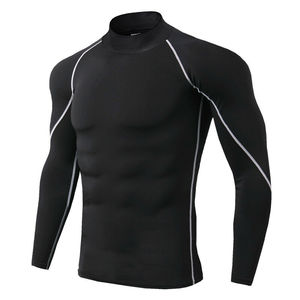 GymTank Men's Quick Dry Sportswear <b>Compression</b> Fitness Long Sleeves Fitness T-<b>shirt</b> with Contrast Stitching and <b>Custom</b> <b>Designing</b> - Product Image 2