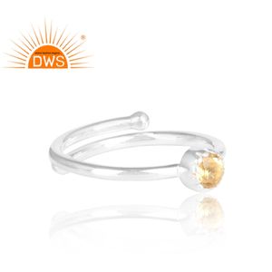 สาวแฟชั่น925เงินแหวนปรับผู้จัดจำหน่ายเครื่องประดับรอบตัดซิทรินแหวนพลอยใหม่ที่ทันสมัยผู้ผลิตเครื่องประดับ - Product Image 3