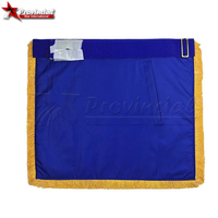 Regalia maçonnique : Tablier de cérémonie complet pour Grand Officier, avec ruban moiré blanc et bleu turquoise, et étoile provinciale, de qualité artisanale supérieure.