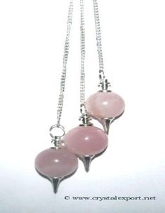 Mayorista de Péndulos de Bola de Cuarzo Rosa: Péndulos de Bola de Cuarzo Rosa En Venta Péndulo de Cristal de Chakra Curativo - Product Image 1