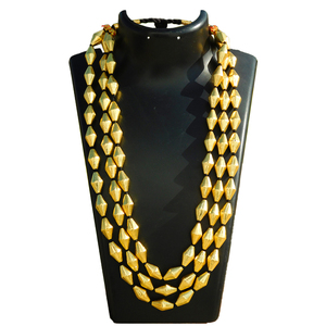 Collier traditionnel doré à trois couches pour femmes et filles, tribal, perles dolki, fait à la main, nouvelle collection de styliste - Product Image 3