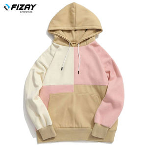 Street Wear Customise Logo Sublimation Split Colour Design Patch <b>Work</b> Multi Colour Blocks <b>Men's</b> Casual Pull Over <b>Hoodies</b> - Product Image 1