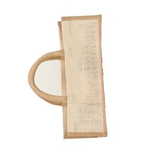 Printed <b>Jute</b> Wine <b>Gift</b> <b>Bag</b> for One Bottle with Transparent Window Eco Friendly Tote for Packaging Events and Corporate Gifting - Product Image 1