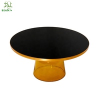 Prix d'usine Meubles design modernes Table basse en verre coloré miroir cloche en verre