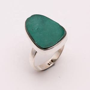 Bagues en pierres précieuses malachite brute bijoux en gros bagues en argent sterling 925 fabricant exportateurs - Product Image 1