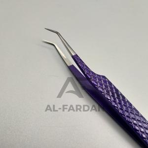 แหนบขนตาปลอม45องศาทำจากสเตนเลสปลายแหลมพร้อมหลอดพลาสติกสีม่วง - Product Image 2