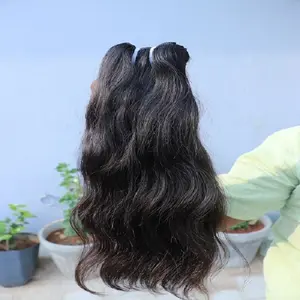 Remy宽松的人类头发延长批发价100% 未加工的印度原发单一捐赠者处女角质层排列的头发