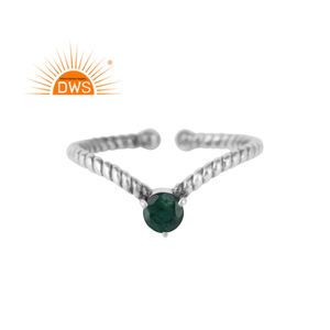 Conjunto de anillos de Esmeralda verde, joyería hecha a mano, anillo de Plata de Ley 925 oxidado, proveedor de anillos antiguos, Colección Vintage - Product Image 1