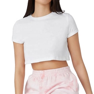 Custom Vendors Summer Sexy <b>Women's</b> O Neck Streetwear Short Sleeve Slim Fit Tees Crop <b>Tops</b> <b>Women</b> Casual T Shirts - Product Image 5