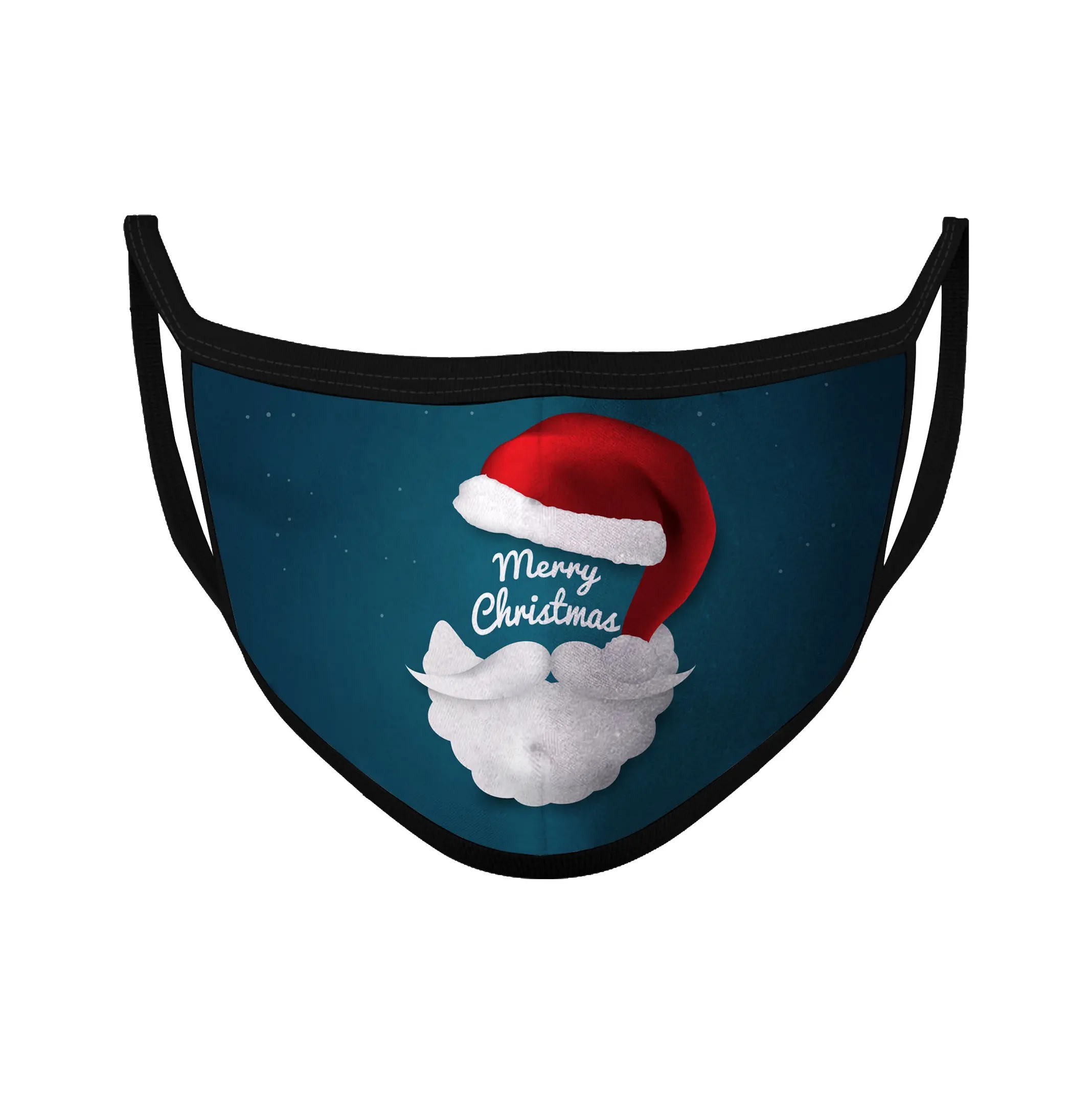 Custom print fashion logo designer facemask cloth polyester sublimation Christmas Facemask