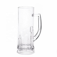 Mug à bière classique en acrylique sans BPA de 600 ml pour homme avec motif logo, réutilisable, compatible lave-vaisselle et alimentaire, pour le camping, la maison et les fêtes