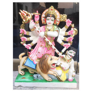 Sherawali-mármol blanco hecho a mano, Maa Murti - Product Image 1