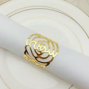 Table Ware Stainless Steel Gold Metal <b>Circle</b> Napkin <b>Ring</b> - Product Image 4