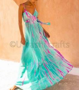 Robe Maxi de plage en soie imprimée style bohémien pour femmes, tunique décontractée, de grande taille, avec motifs imprimés, nouvelle collection 2020 - Product Image 3