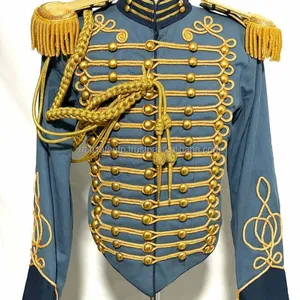 Wholesale Online Store Reproduction Ceremonial Gold Braiding Wool Hussar Men's Jacket