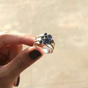 2023ล่าสุด925ดีไซเนอร์เงินสเตอร์ลิงเครื่องประดับควอตซ์หกอัญมณี iolite ธรรมชาติแหวนงานหมั้น - Product Image 6