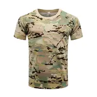 छलावरण सामरिक लघु आस्तीन पुरुषों की जल्दी सूखी लड़ाकू टी शर्ट सैन्य सेना बच्चे की टी शर्ट Camo आउटडोर लंबी पैदल यात्रा शिकार शर्ट