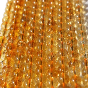 ลูกปัดสีเหลืองซิทรีนพลอยเส้น DIY พลอย Rudra Gems ลูกปัดขัดกลมเรียบตามธรรมชาติขนาด6-14มม. สำหรับการทำเครื่องประดับ - Product Image 4