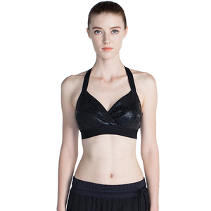 Premium Women's Strapless Deep V-<b>Neck</b> Sports Bra with Removable <b>Pads</b> Custom OEM High Support Gym Yoga Running Activewear - Product Image 1