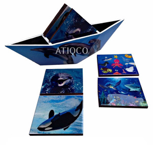 Best Selling Star Multicolor Printed Wooden Coaster Set <b>Smart</b> Stylish Attractive Mat/<b>Pad</b> with customized Prints - Product Image 3