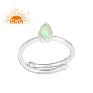 Glorious Ethiopian Opal Gemstone <b>Adjustable</b> <b>Ring</b> 925 Silver Jewelry Supplier Classic Collection - Product Image 1