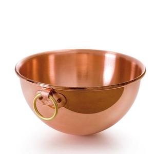 Bol de cuisson en acier de grande taille personnalisé finition martelée en cuivre poignées en laiton poli outil personnel de soin des pieds en métal - Product Image 1