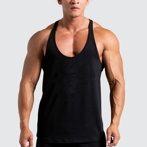 OEM Customized new Plain stretchable fitness Wear <b>Black</b> color <b>tank</b> <b>top</b> For <b>Men</b>/boy Summer Collection pure organic cotton - Product Image 1