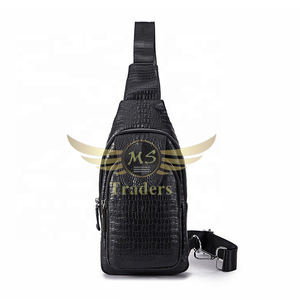 Men Genuine Real Leather Casual Triangle Crossbody Chest Sling <b>Bag</b> Design <b>Travel</b> Daypack Attractive Men And Women Wear Sling <b>Bag</b> - Product Image 6