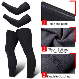 Cycling <b>Arm</b> <b>Sleeves</b> And Leg Warmers Black Anti Uv <b>Compression</b> Full Length <b>Sleeve</b> For Outdoor Sports Adults Unisex - Product Image 2