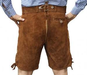 Lederhosen bavarois en cuir de vachette brodé sur mesure de haute qualité, pour festival allemand, unisexe, adultes - Product Image 5