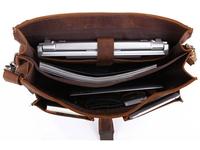 Sacoche pour ordinateur portable en cuir fou pour hommes avec sacs à bandoulière en cuir véritable personnalisés mallette multifonction pour avocats