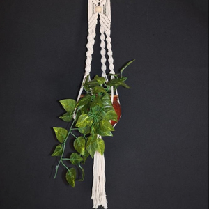 Top vente Mini macramé plante cintre jardinière Pot panier 100% tissé à la main Nylon/coton corde Art déco Design personnalisé en gros - Product Image 1